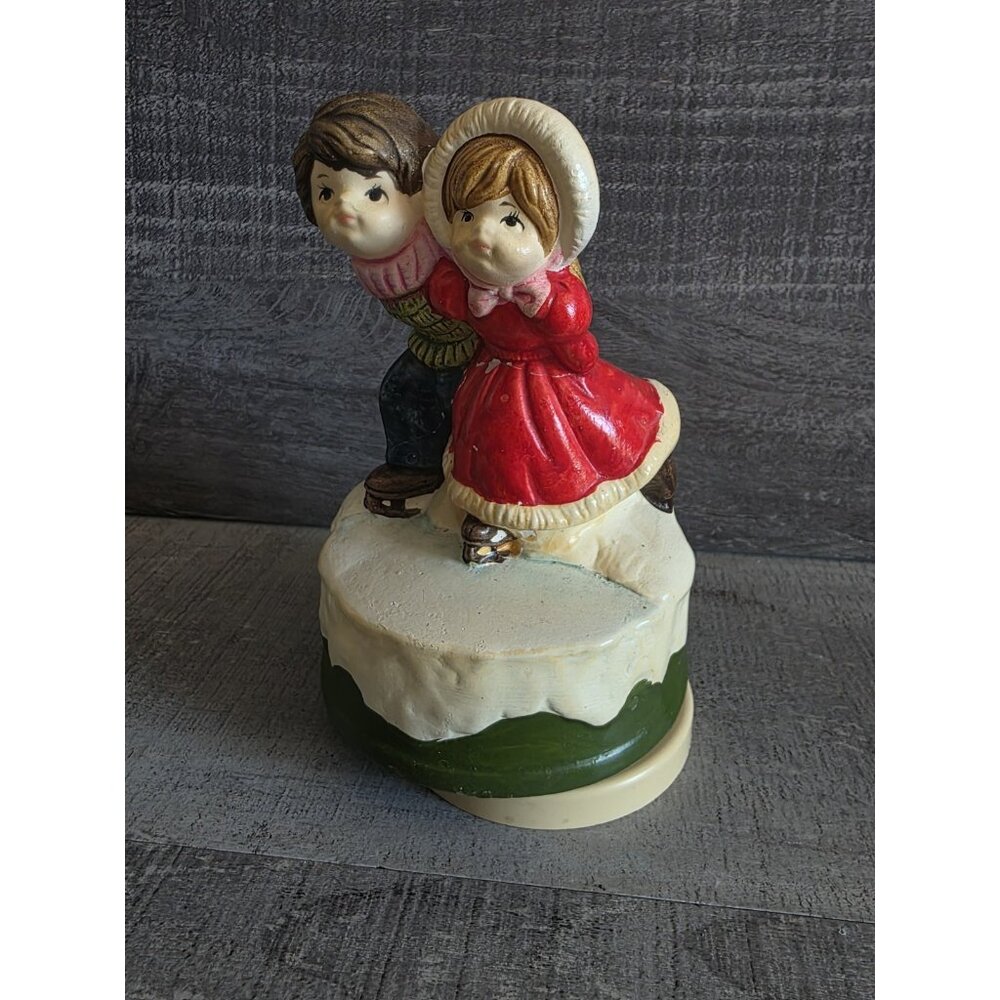 Sankyo Revolving Musical Japan Chadwick Miller 1972 Iceskating Couple G30.10